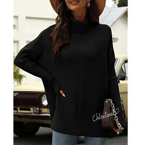 New Oversized Turtleneck Sweater Women’s Chunky Sweater